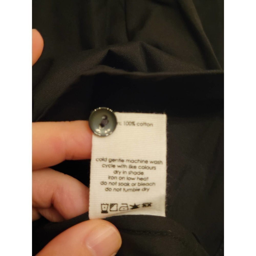 Bassike Black Cotton Gathered Shirt Boxy Size Small - Picture 6 of 8